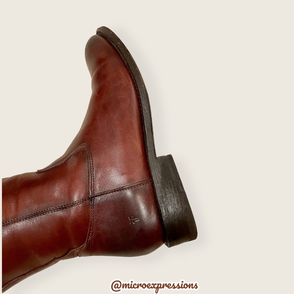 Frye Jayden Button Redwood Brown Leather Knee High Fall/Winter Tall Riding Boots - Picture 15 of 16
